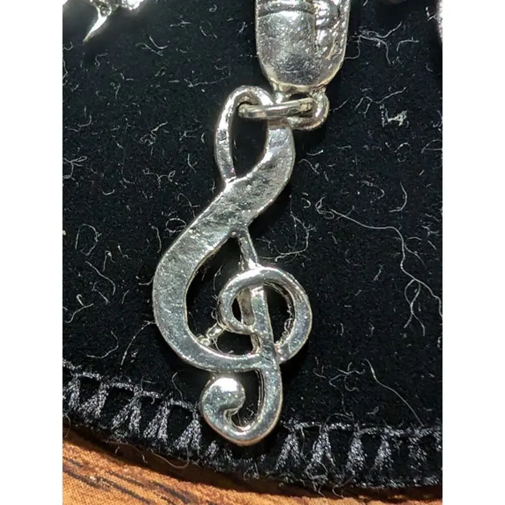 Vintage Silver Tone Dangling Musical Instruments Brooch Pin 2.5 inches long